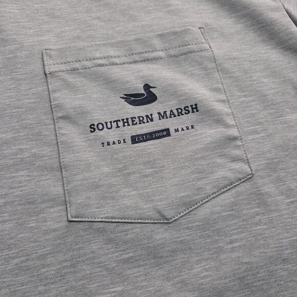 Southern Marsh Pocket T Shirt Gray Short Sleeve Mens Size Medium - Picture 2 of 7